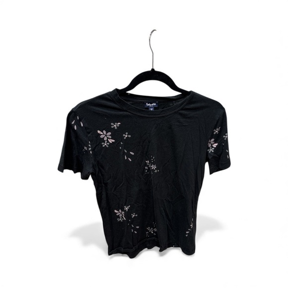 Splendid Tops - Splendid Black Floral Short Sleeve Tee